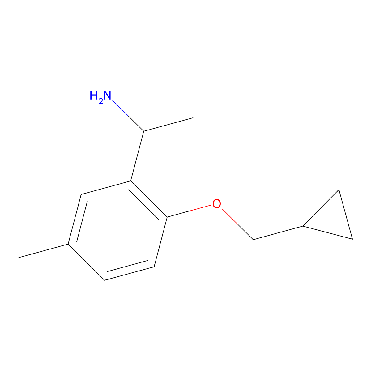 1-(2-Cyclopropylmethoxy-5-methyl-phenyl)-ethylamine molecular structure, CAS 1156176-99-6