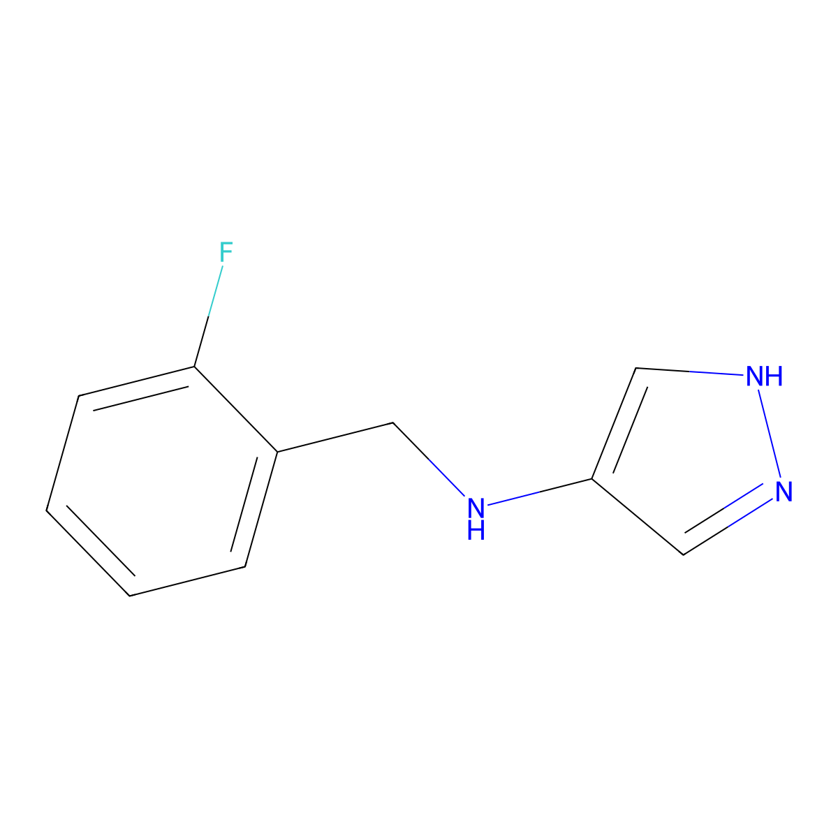 N-[(2-fluorophenyl)methyl]-1H-pyrazol-4-amine molecular structure, CAS 1156177-23-9