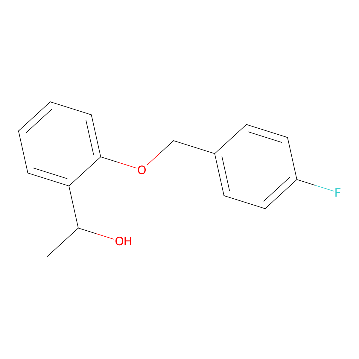 1-{2-[(4-Fluorophenyl)methoxy]phenyl}ethan-1-ol molecular structure, CAS 1156178-46-9