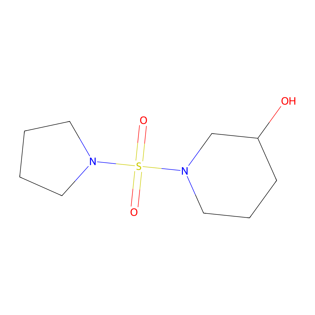 1-(Pyrrolidine-1-sulfonyl)piperidin-3-ol molecular structure, CAS 1156180-96-9