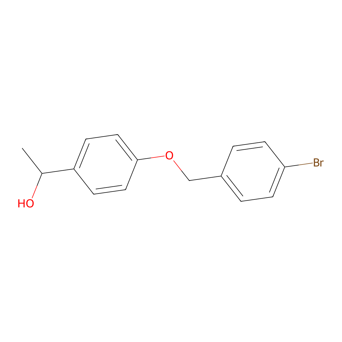 1-{4-[(4-Bromophenyl)methoxy]phenyl}ethan-1-ol molecular structure, CAS 1156181-00-8