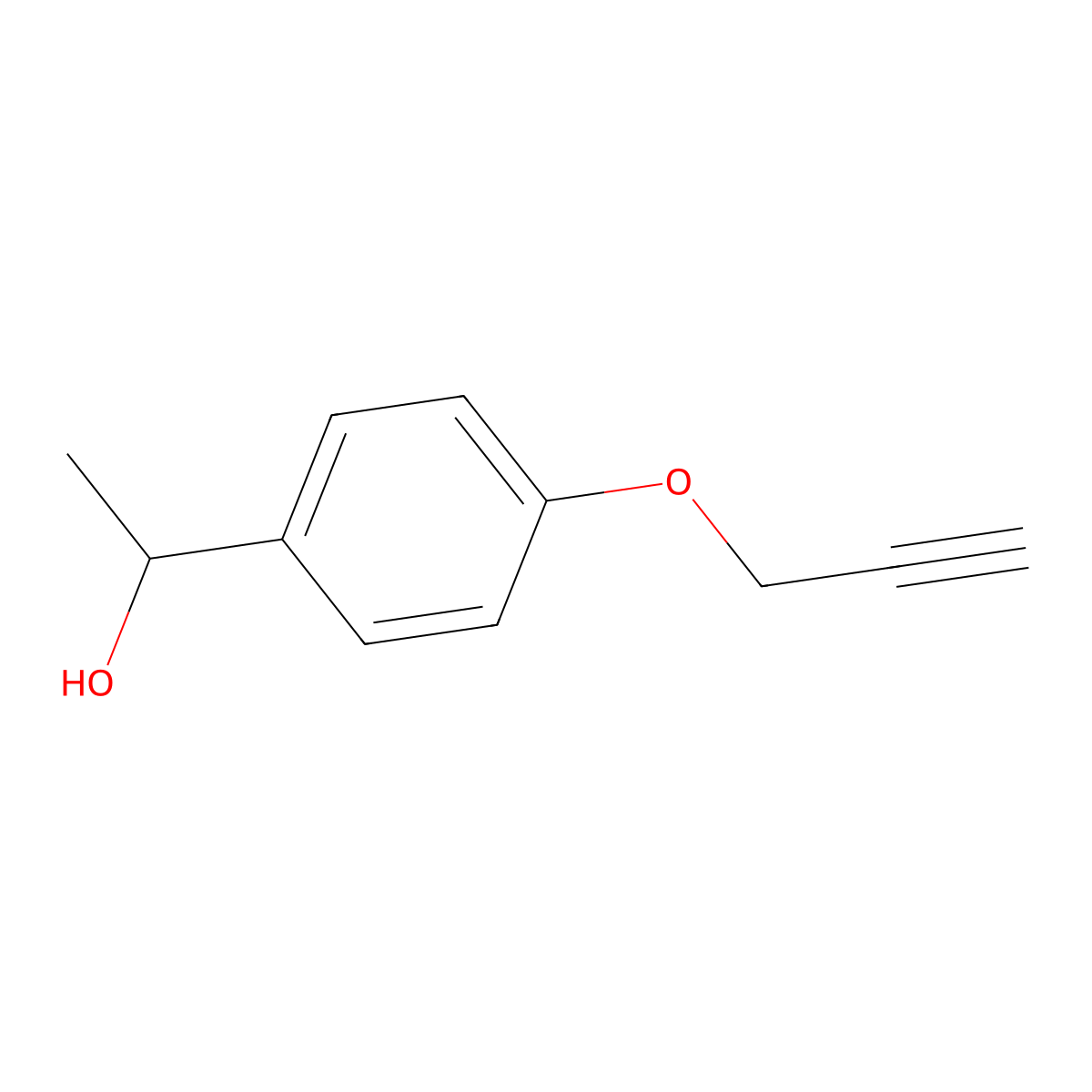 1-[4-(Prop-2-yn-1-yloxy)phenyl]ethan-1-ol molecular structure, CAS 1156181-37-1
