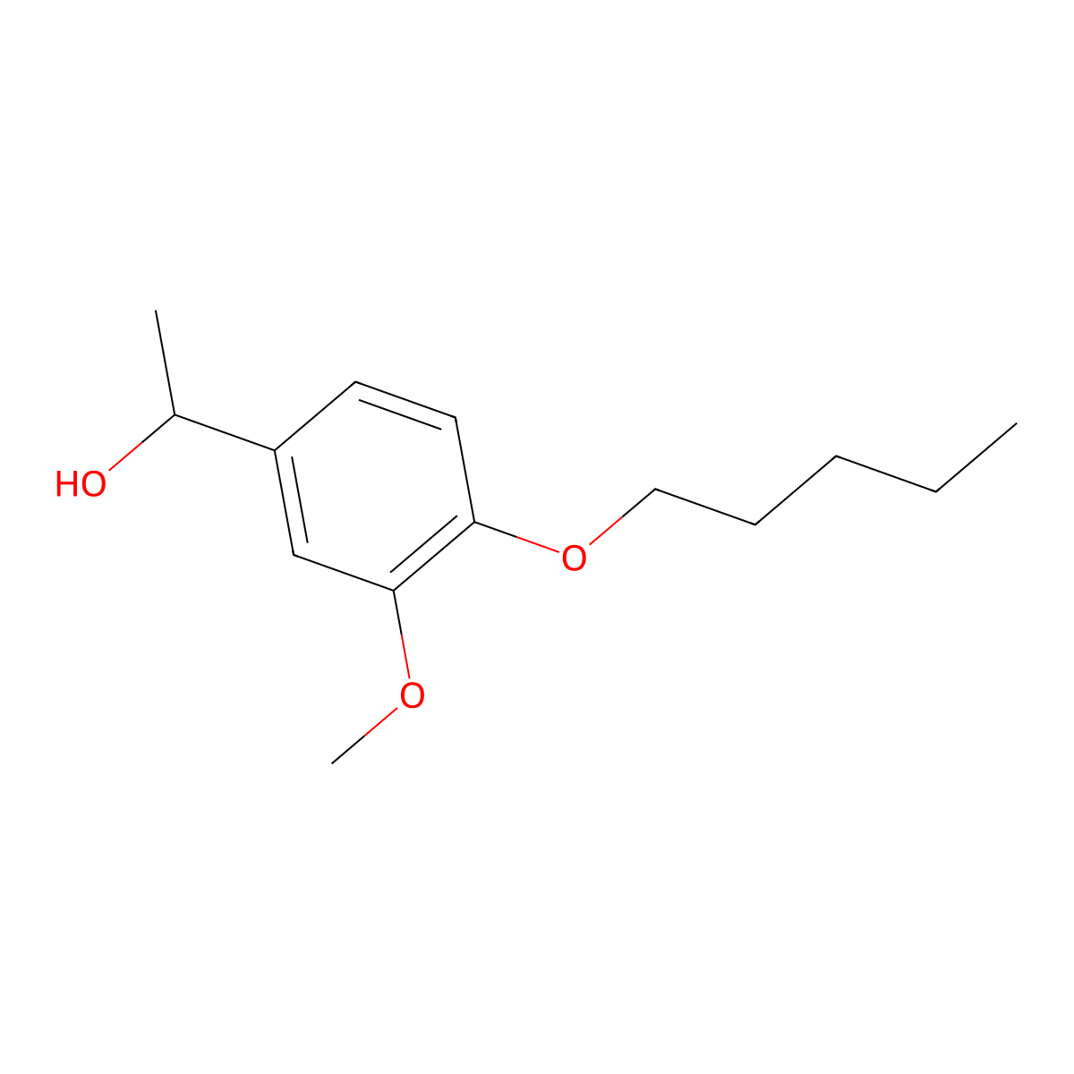 1-(3-Methoxy-4-(pentyloxy)phenyl)ethanol molecular structure, CAS 1156181-83-7