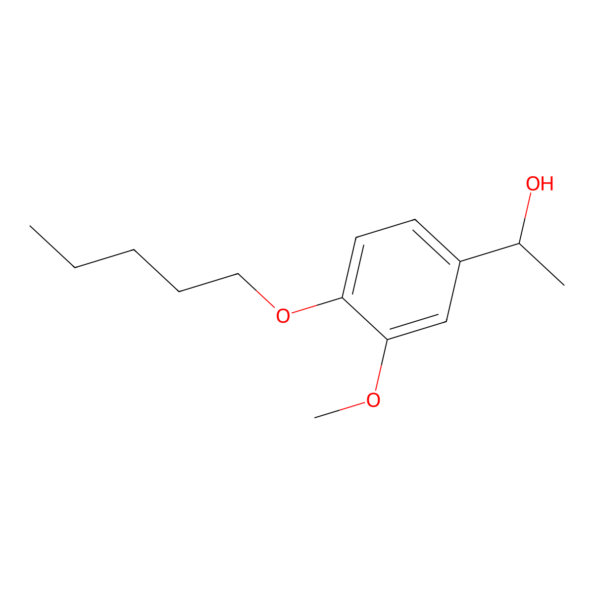 1-(3-Methoxy-4-(pentyloxy)phenyl)ethanol molecular structure, CAS 1156181-83-7