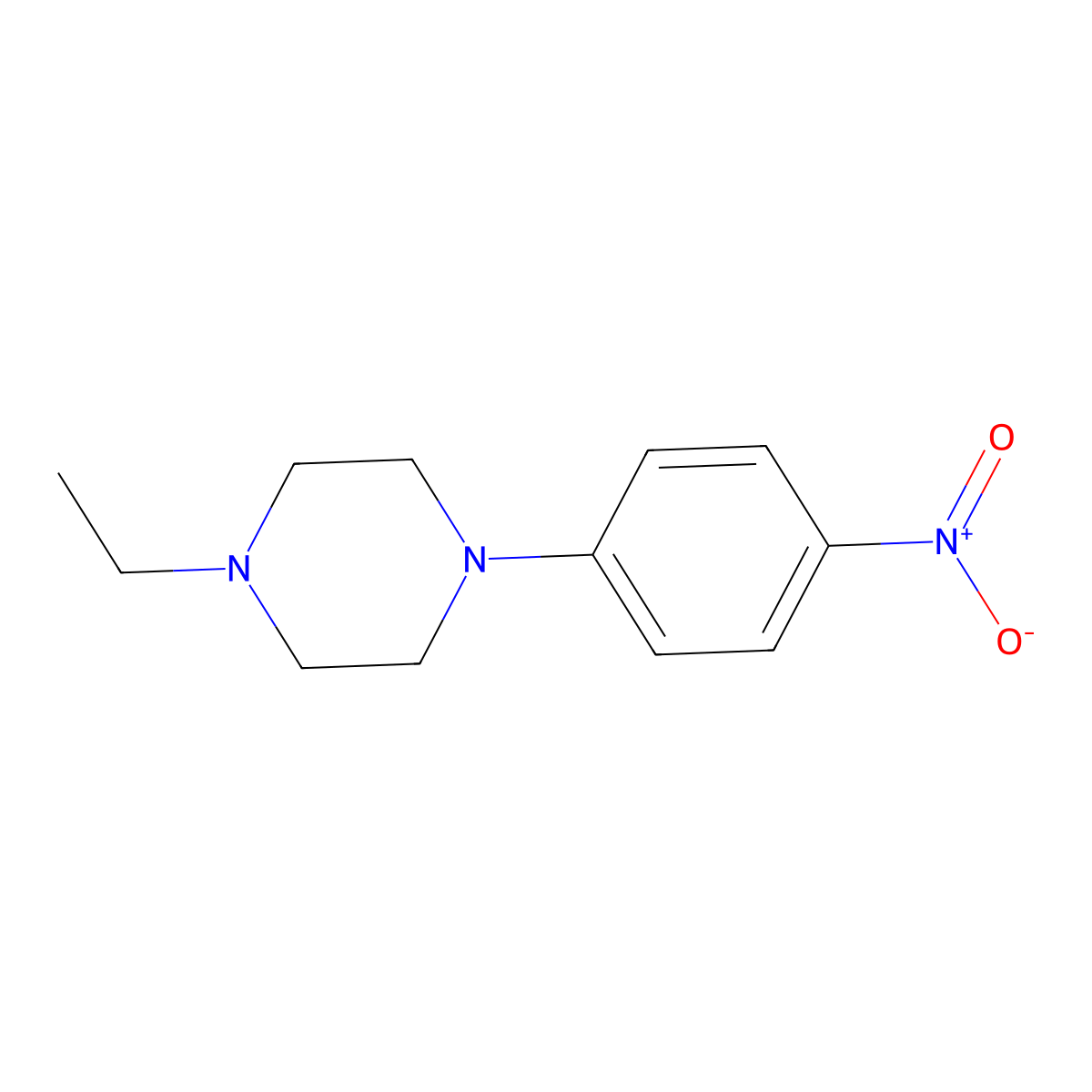 1-Ethyl-4-(4-nitrophenyl)piperazine molecular structure, CAS 115619-00-6