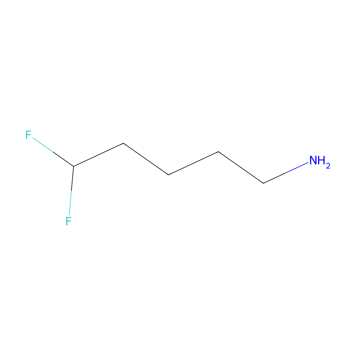 5,5-Difluoropentan-1-amine molecular structure, CAS 115619-25-5