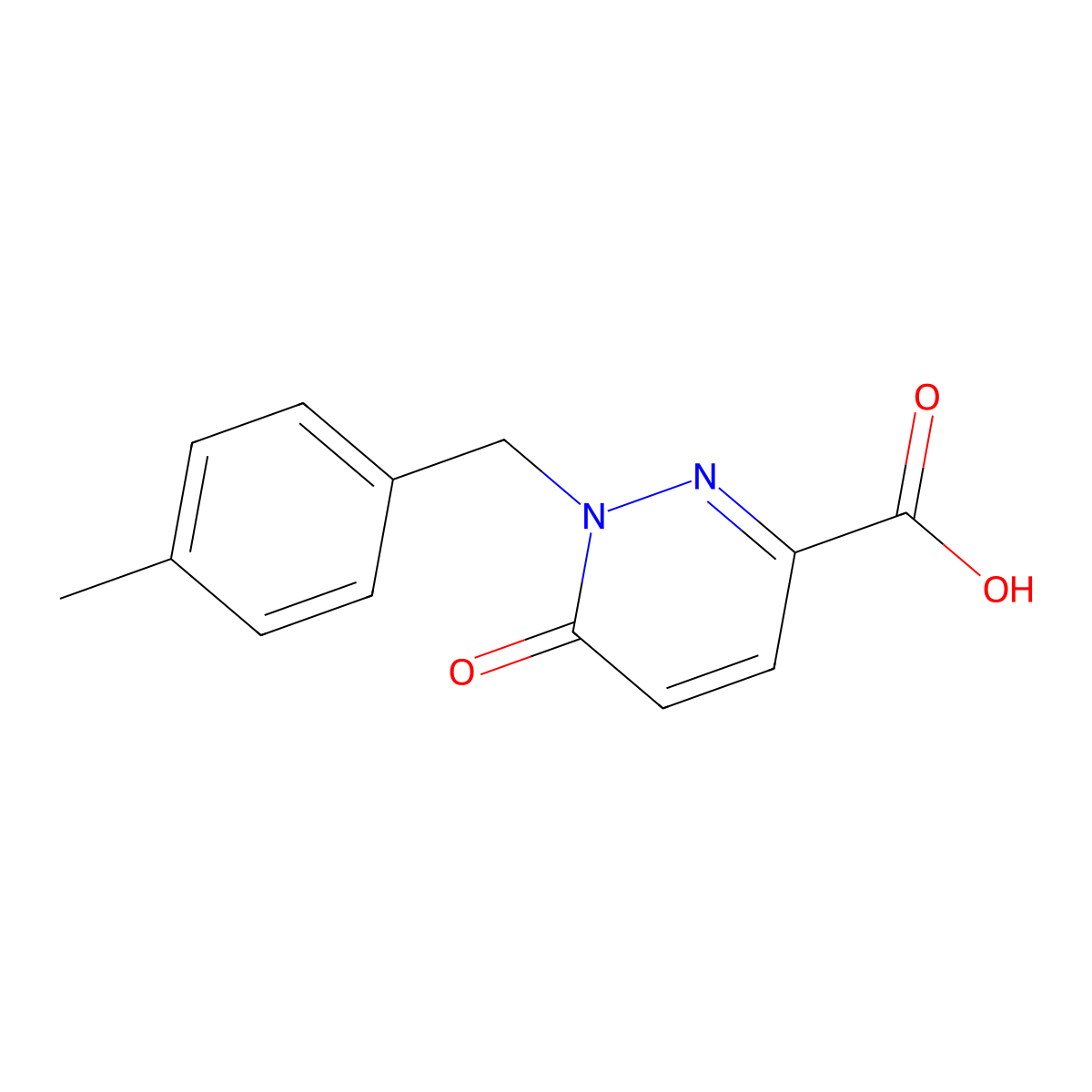 1-(4-Methylbenzyl)-6-oxo-1,6-dihydropyridazine-3-carboxylic acid molecular structure, CAS 1156195-26-4