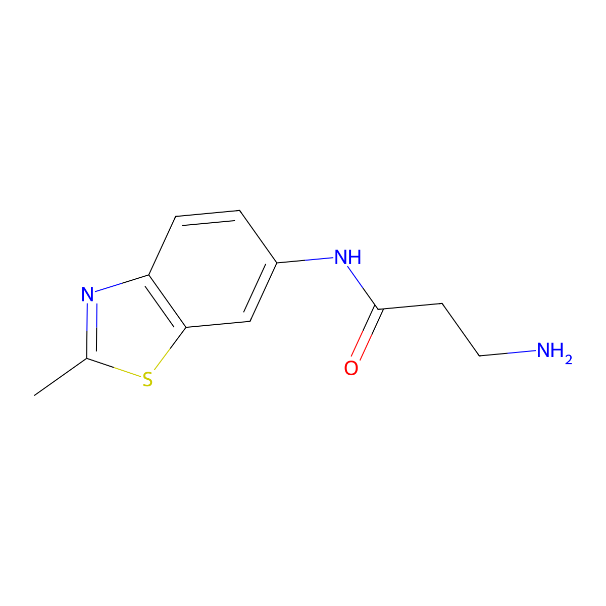 3-amino-N-(2-methylbenzo[d]thiazol-6-yl)propanamide molecular structure, CAS 1156197-42-0