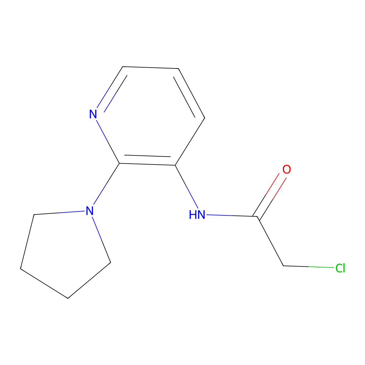 2-chloro-N-[2-(pyrrolidin-1-yl)pyridin-3-yl]acetamide molecular structure, CAS 1156200-84-8