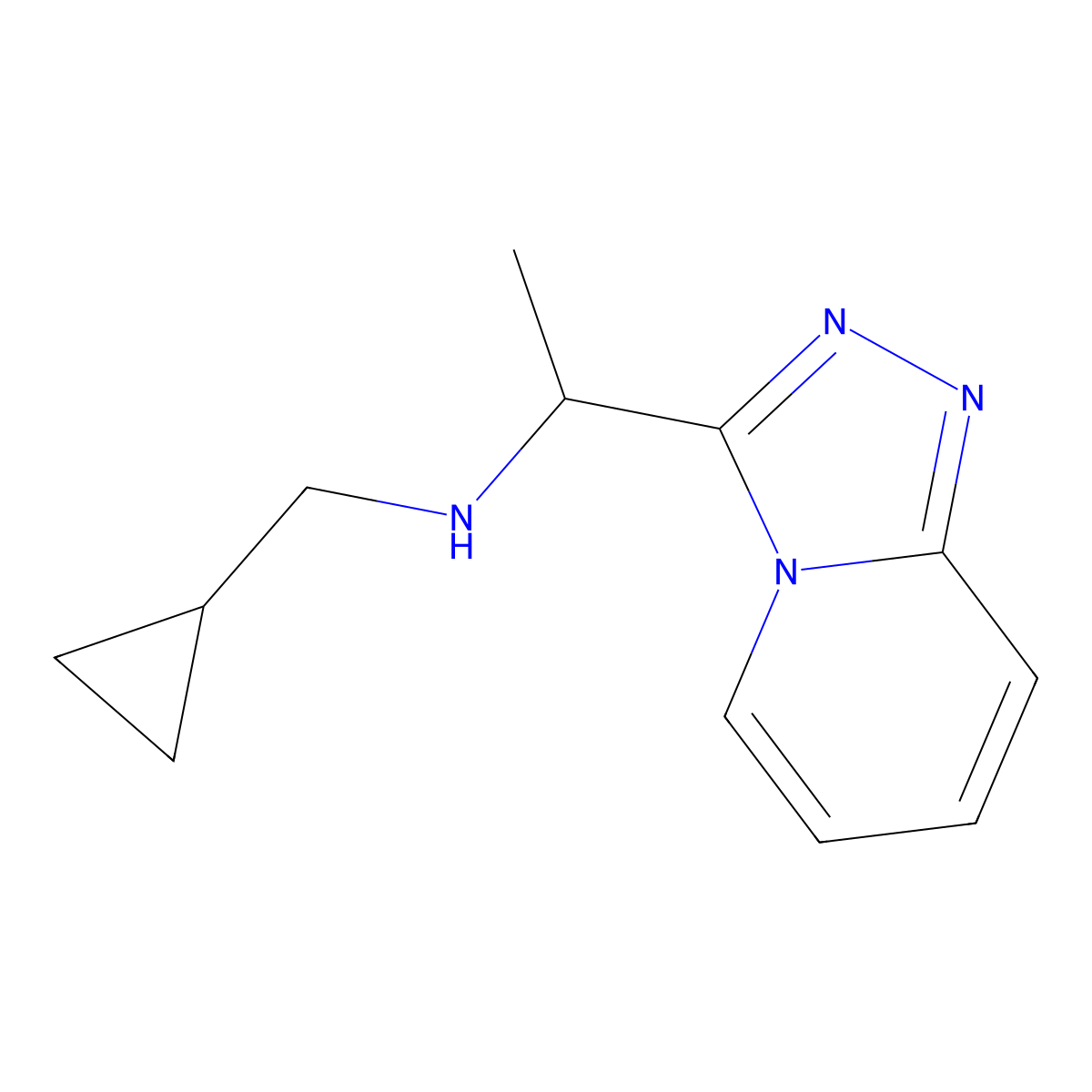 (Cyclopropylmethyl)(1-{[1,2,4]triazolo[4,3-a]pyridin-3-yl}ethyl)amine molecular structure, CAS 1156207-16-7