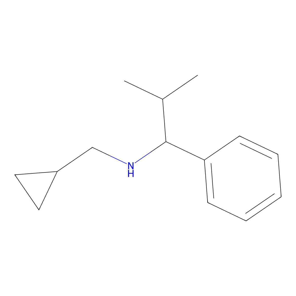 (Cyclopropylmethyl)(2-methyl-1-phenylpropyl)amine molecular structure, CAS 1156207-40-7