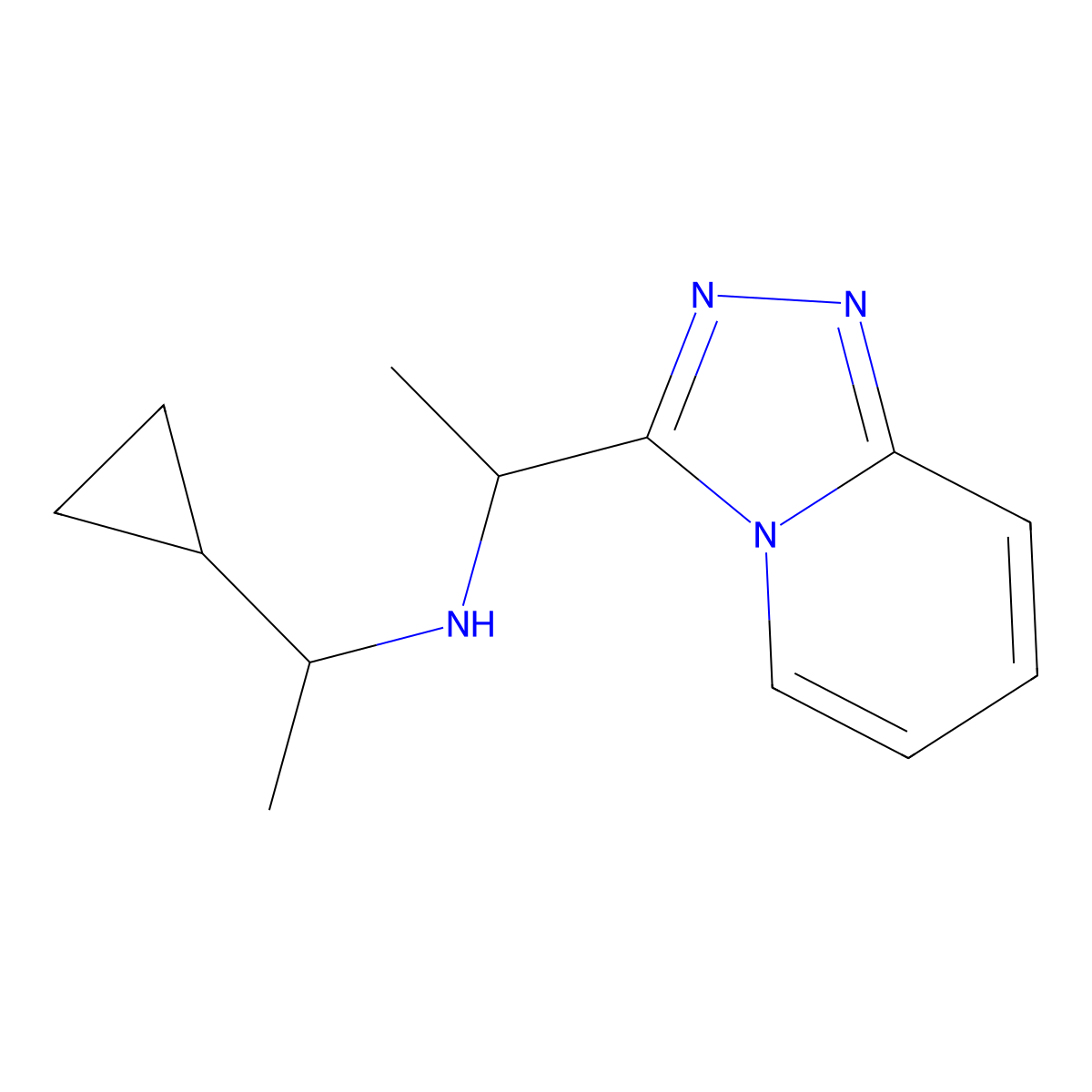 (1-Cyclopropylethyl)(1-{[1,2,4]triazolo[4,3-a]pyridin-3-yl}ethyl)amine molecular structure, CAS 1156208-28-4