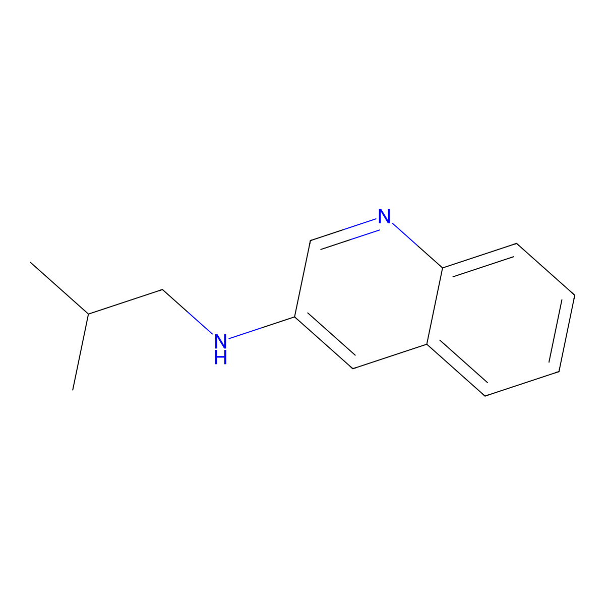 N-(2-methylpropyl)quinolin-3-amine molecular structure, CAS 1156208-31-9
