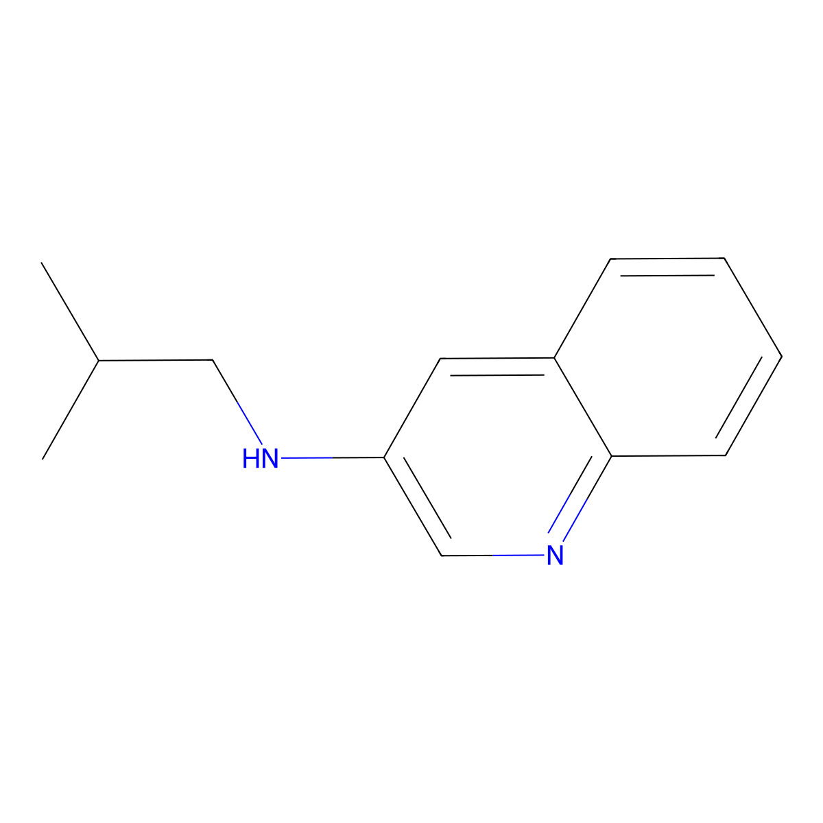 N-(2-methylpropyl)quinolin-3-amine molecular structure, CAS 1156208-31-9