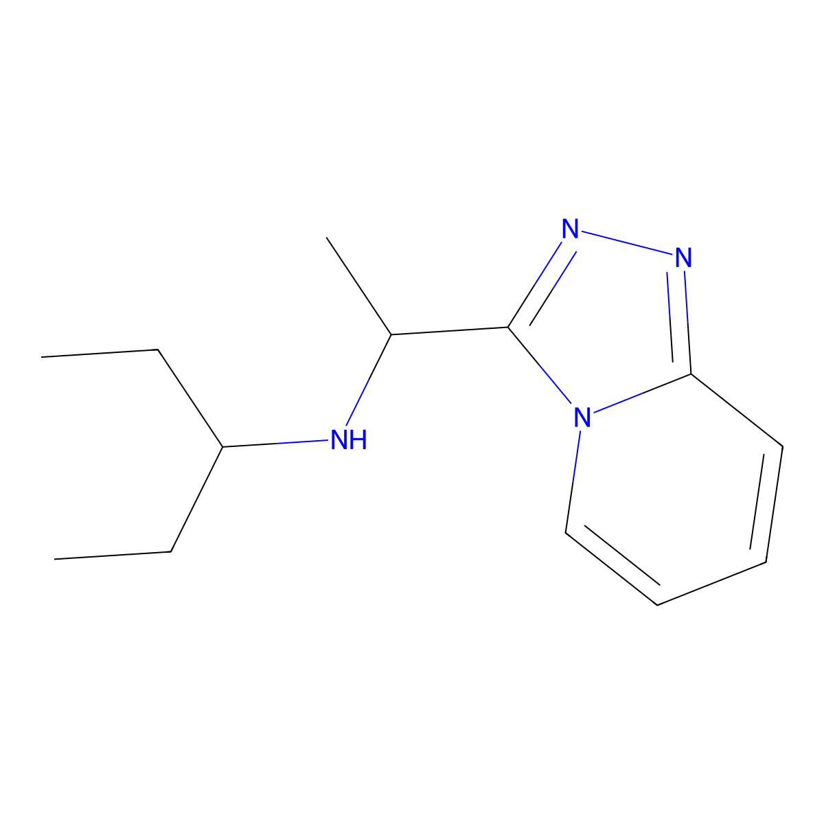 (Pentan-3-yl)(1-{[1,2,4]triazolo[4,3-a]pyridin-3-yl}ethyl)amine molecular structure, CAS 1156208-50-2