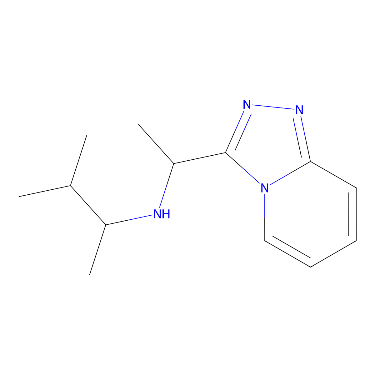 (3-Methylbutan-2-yl)(1-{[1,2,4]triazolo[4,3-a]pyridin-3-yl}ethyl)amine molecular structure, CAS 1156209-22-1