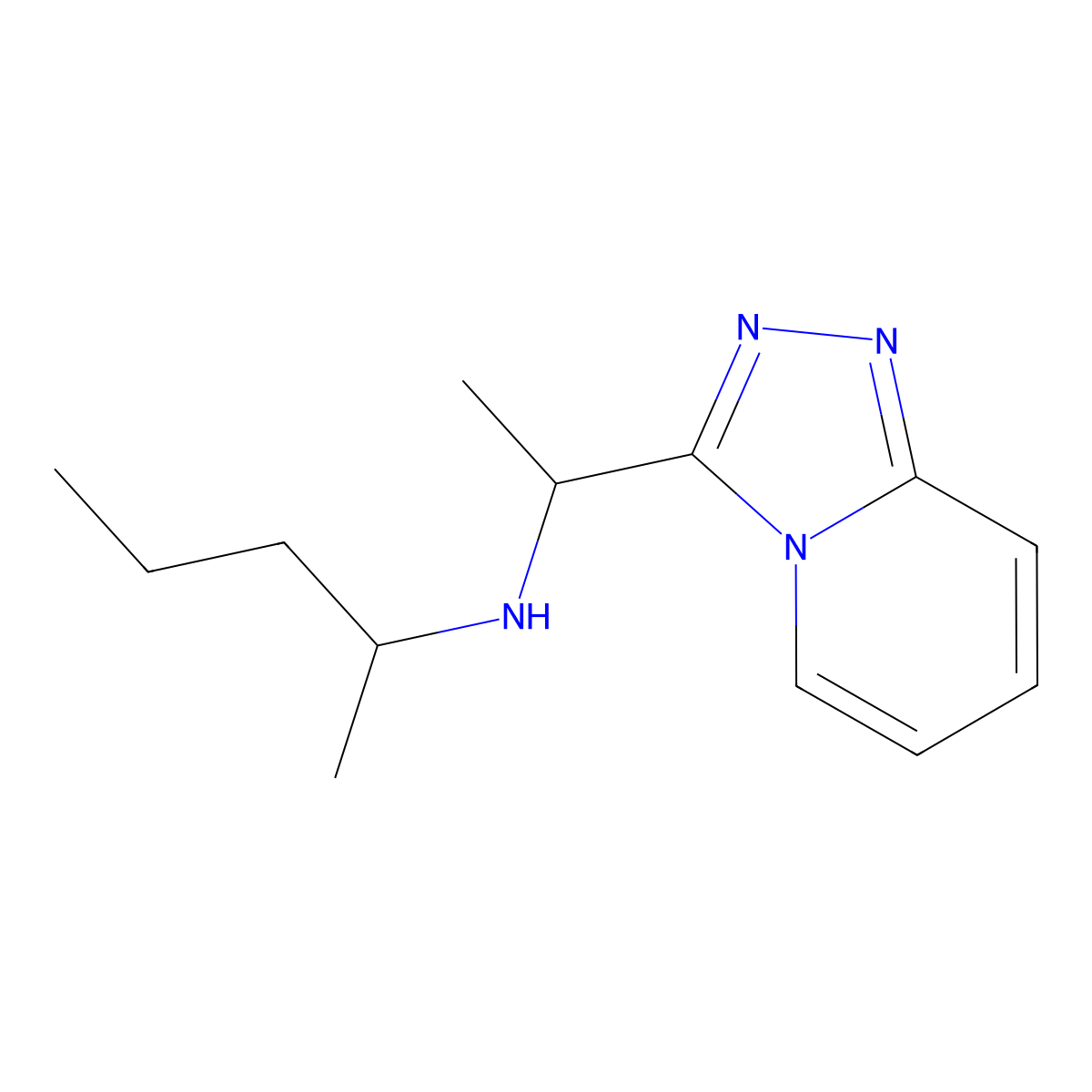 (Pentan-2-yl)(1-{[1,2,4]triazolo[4,3-a]pyridin-3-yl}ethyl)amine molecular structure, CAS 1156209-45-8