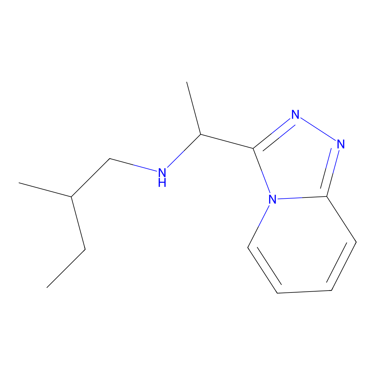 (2-Methylbutyl)(1-{[1,2,4]triazolo[4,3-a]pyridin-3-yl}ethyl)amine molecular structure, CAS 1156211-64-1