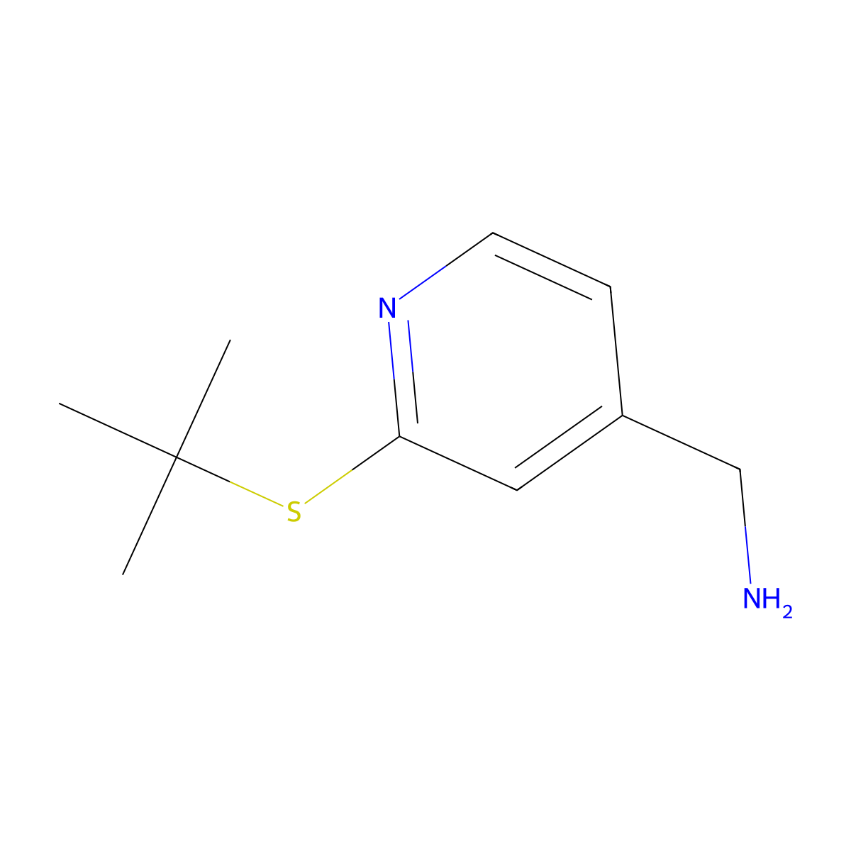 [2-(Tert-butylsulfanyl)pyridin-4-yl]methanamine molecular structure, CAS 1156217-06-9