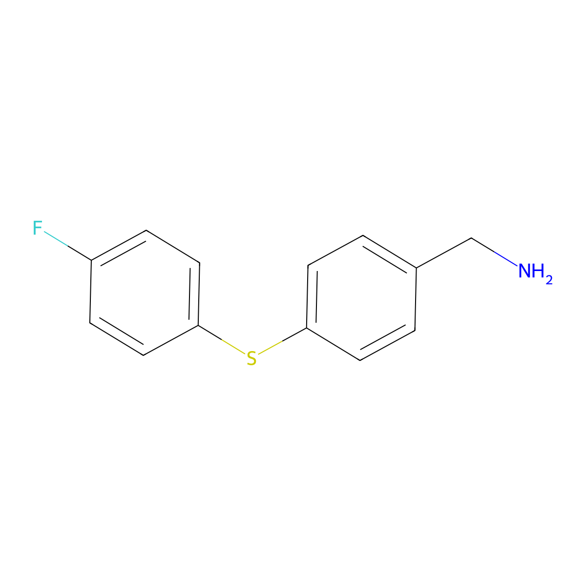 {4-[(4-Fluorophenyl)sulfanyl]phenyl}methanamine molecular structure, CAS 1156220-21-1