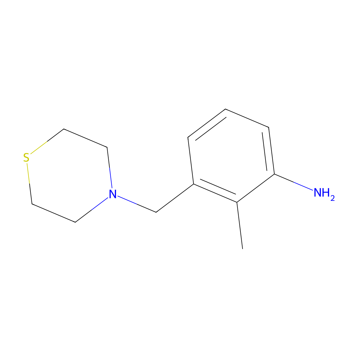 2-Methyl-3-(thiomorpholin-4-ylmethyl)aniline molecular structure, CAS 1156220-85-7