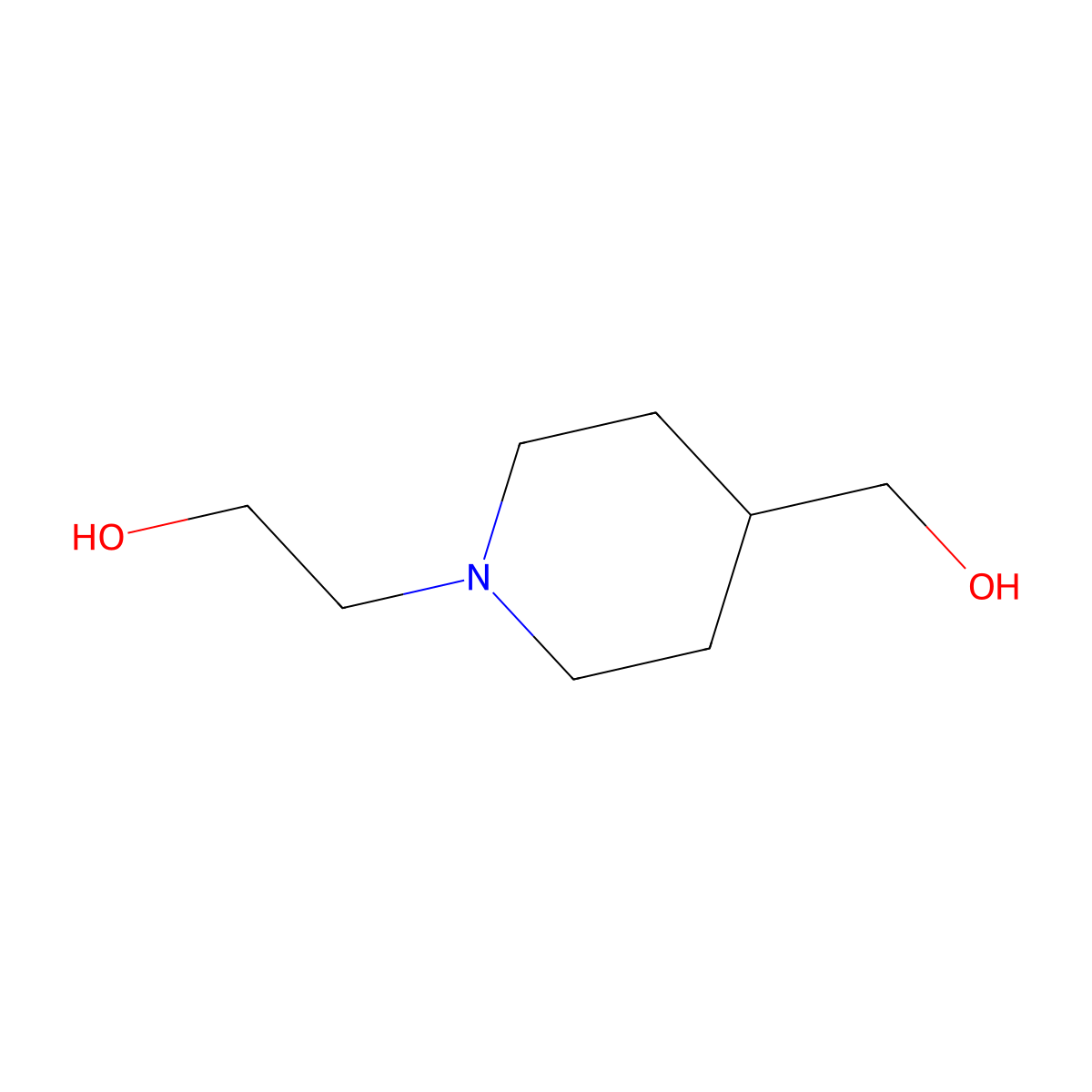 2-[4-(Hydroxymethyl)piperidin-1-yl]ethanol molecular structure, CAS 1156220-86-8