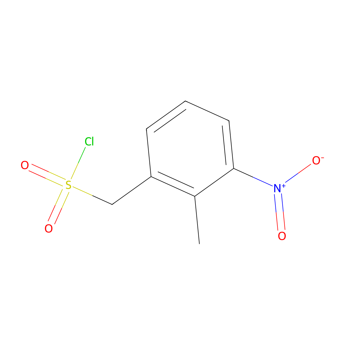 (2-Methyl-3-nitrophenyl)methanesulfonyl chloride molecular structure, CAS 1156223-28-7