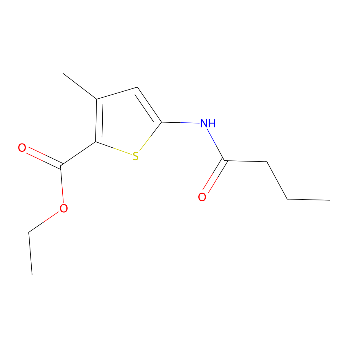 Ethyl 5-butyramido-3-methylthiophene-2-carboxylate molecular structure, CAS 1156234-18-2