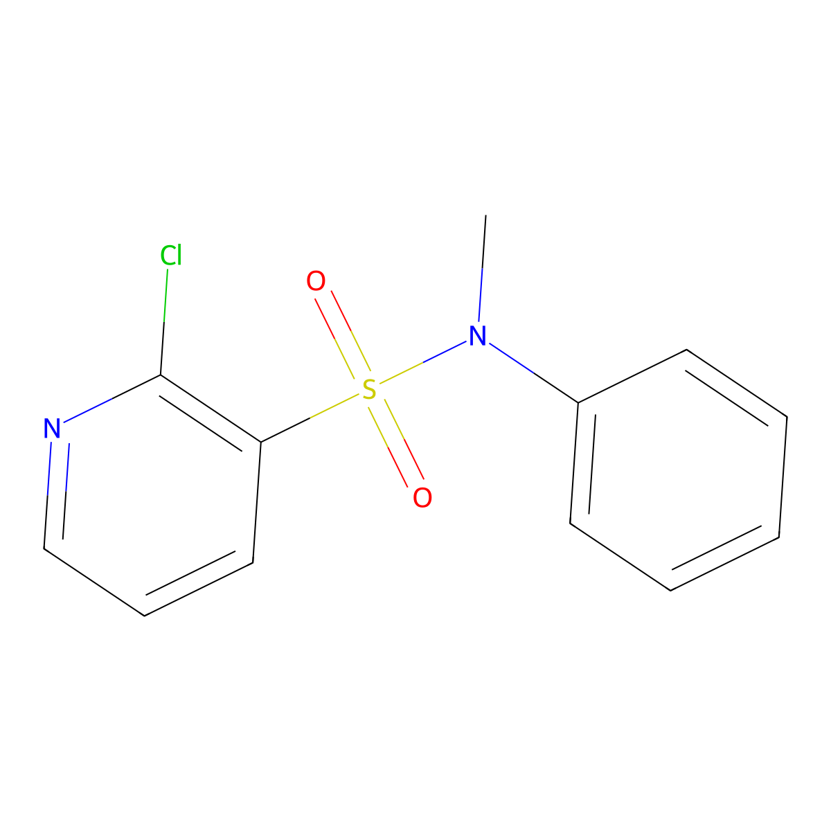 2-chloro-N-methyl-N-phenylpyridine-3-sulfonamide molecular structure, CAS 1156236-32-6