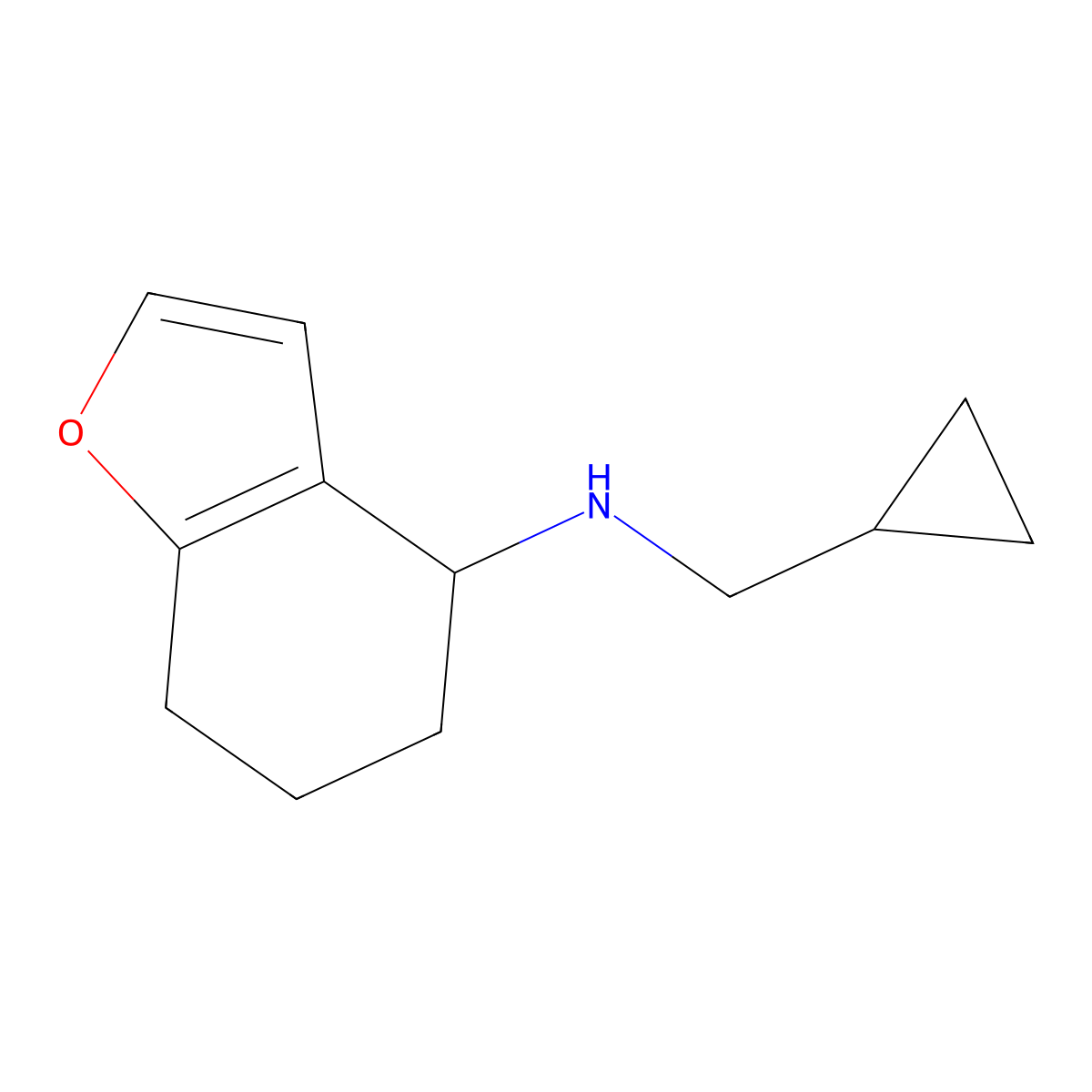 N-(cyclopropylmethyl)-4,5,6,7-tetrahydro-1-benzofuran-4-amine molecular structure, CAS 1156236-65-5