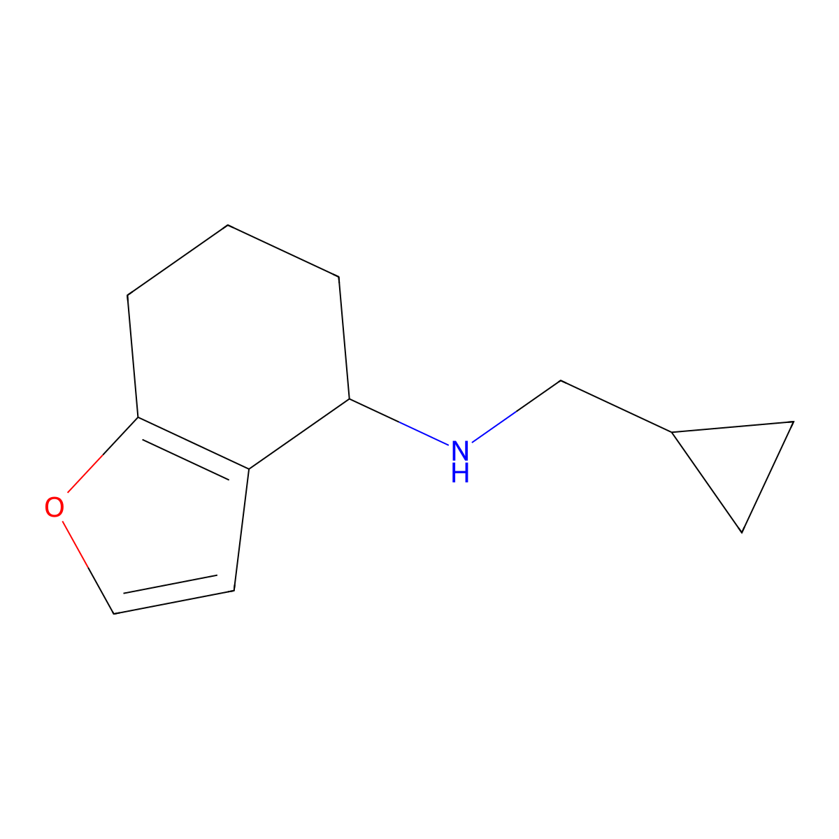 N-(cyclopropylmethyl)-4,5,6,7-tetrahydro-1-benzofuran-4-amine molecular structure, CAS 1156236-65-5