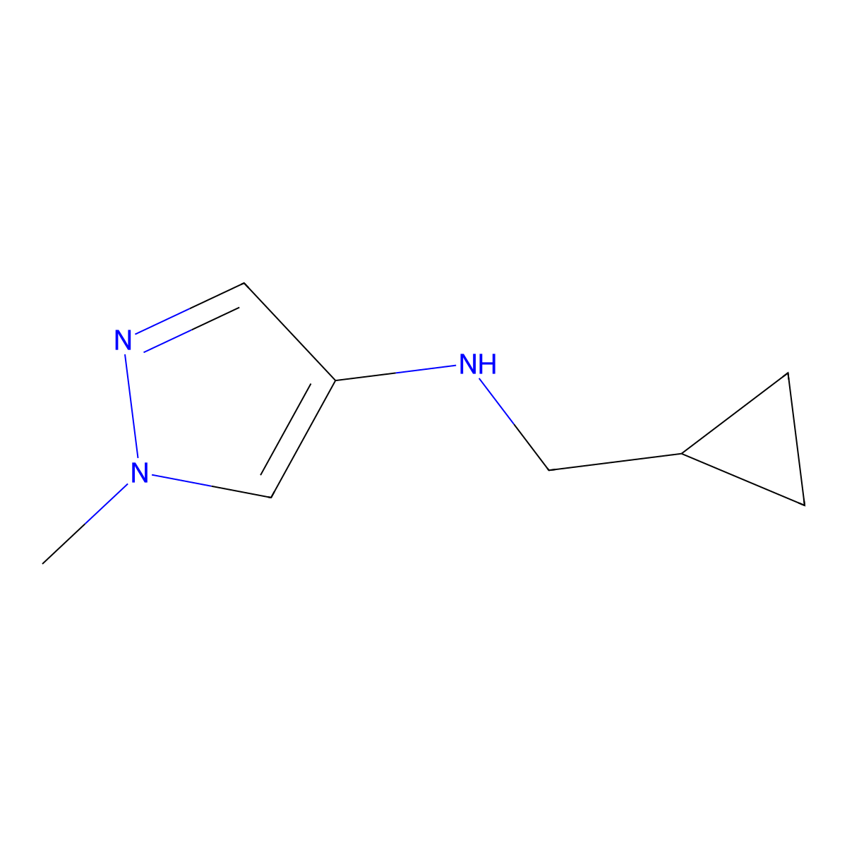 N-(cyclopropylmethyl)-1-methyl-1H-pyrazol-4-amine molecular structure, CAS 1156237-49-8
