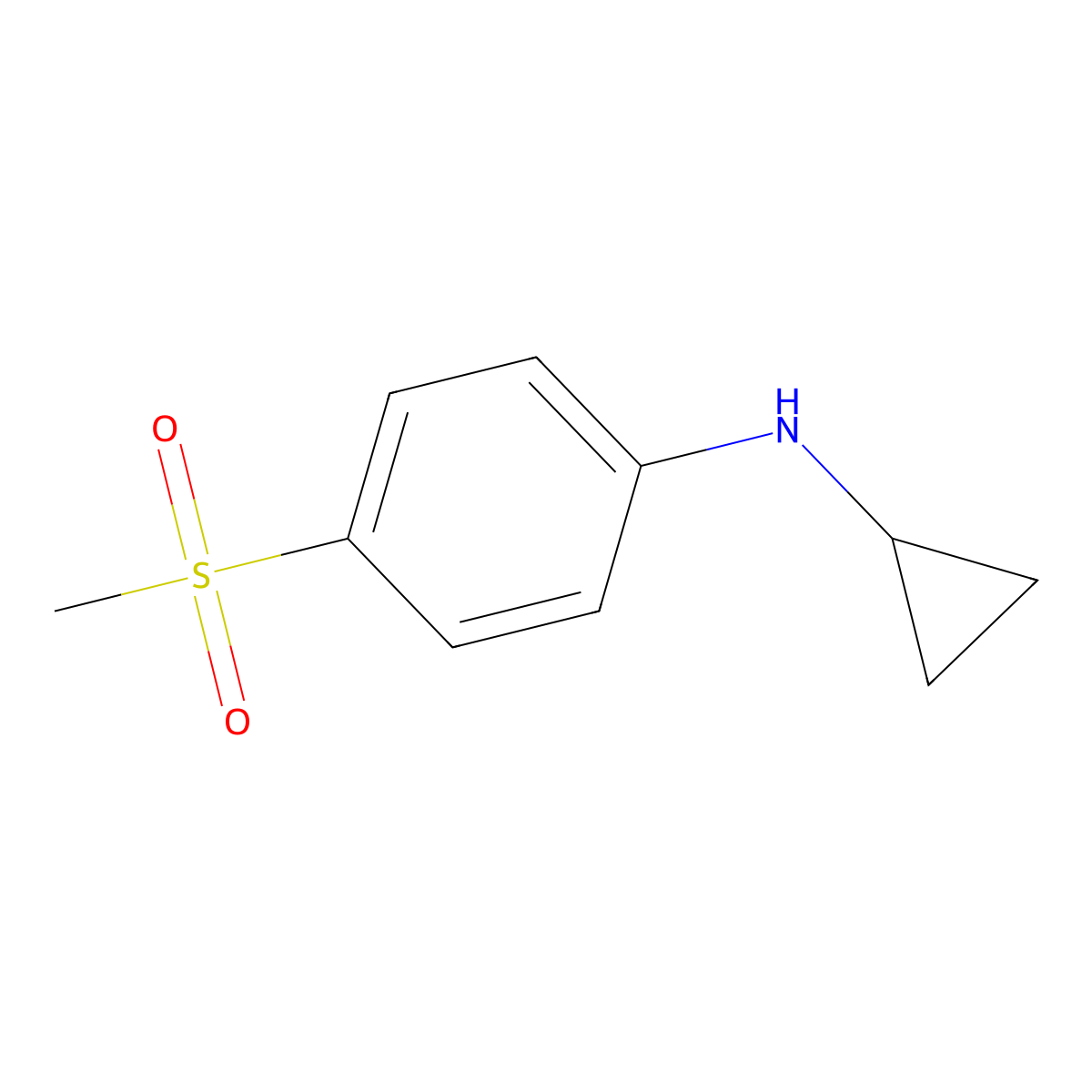 Cyclopropyl-(4-methanesulfonyl-phenyl)-amine molecular structure, CAS 1156241-29-0