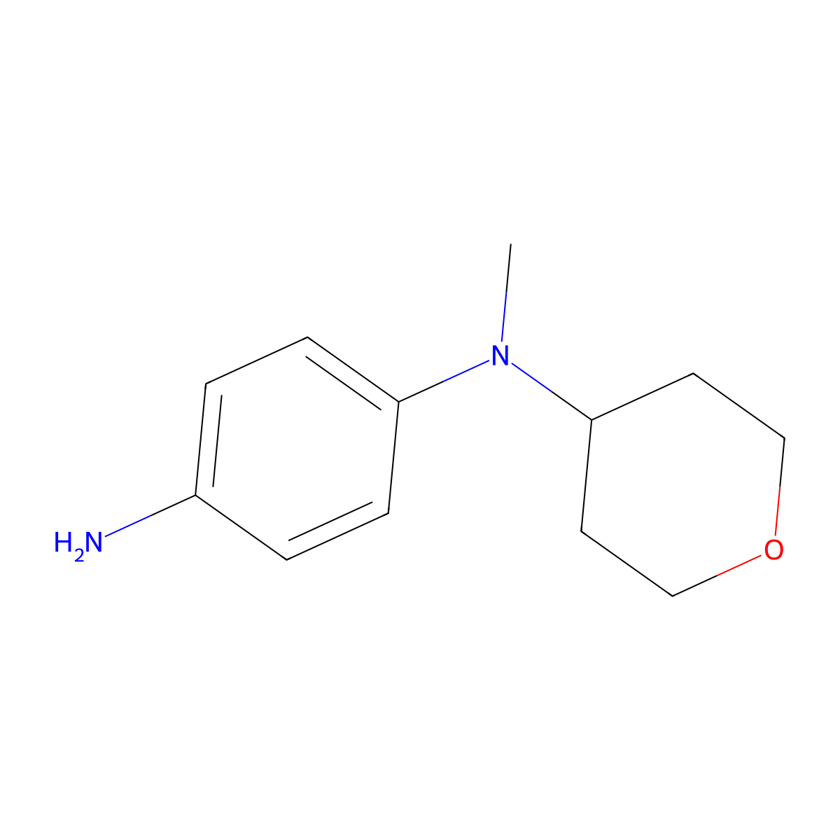 N1-methyl-N1-(oxan-4-yl)benzene-1,4-diamine molecular structure, CAS 1156243-17-2