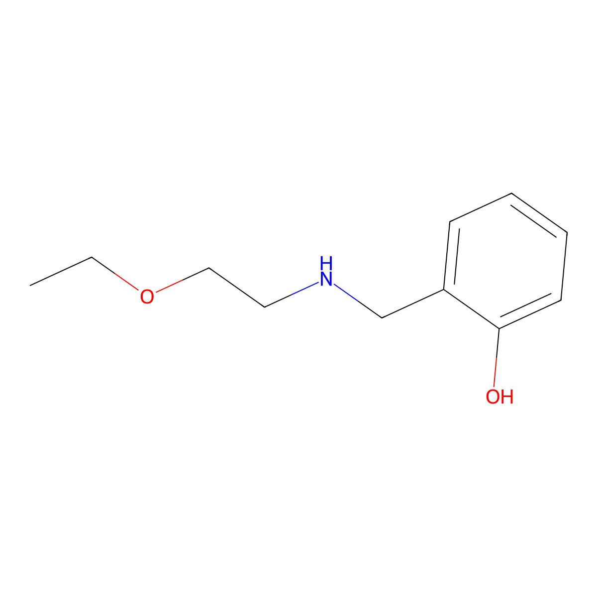 2-{[(2-Ethoxyethyl)amino]methyl}phenol molecular structure, CAS 1156247-64-1