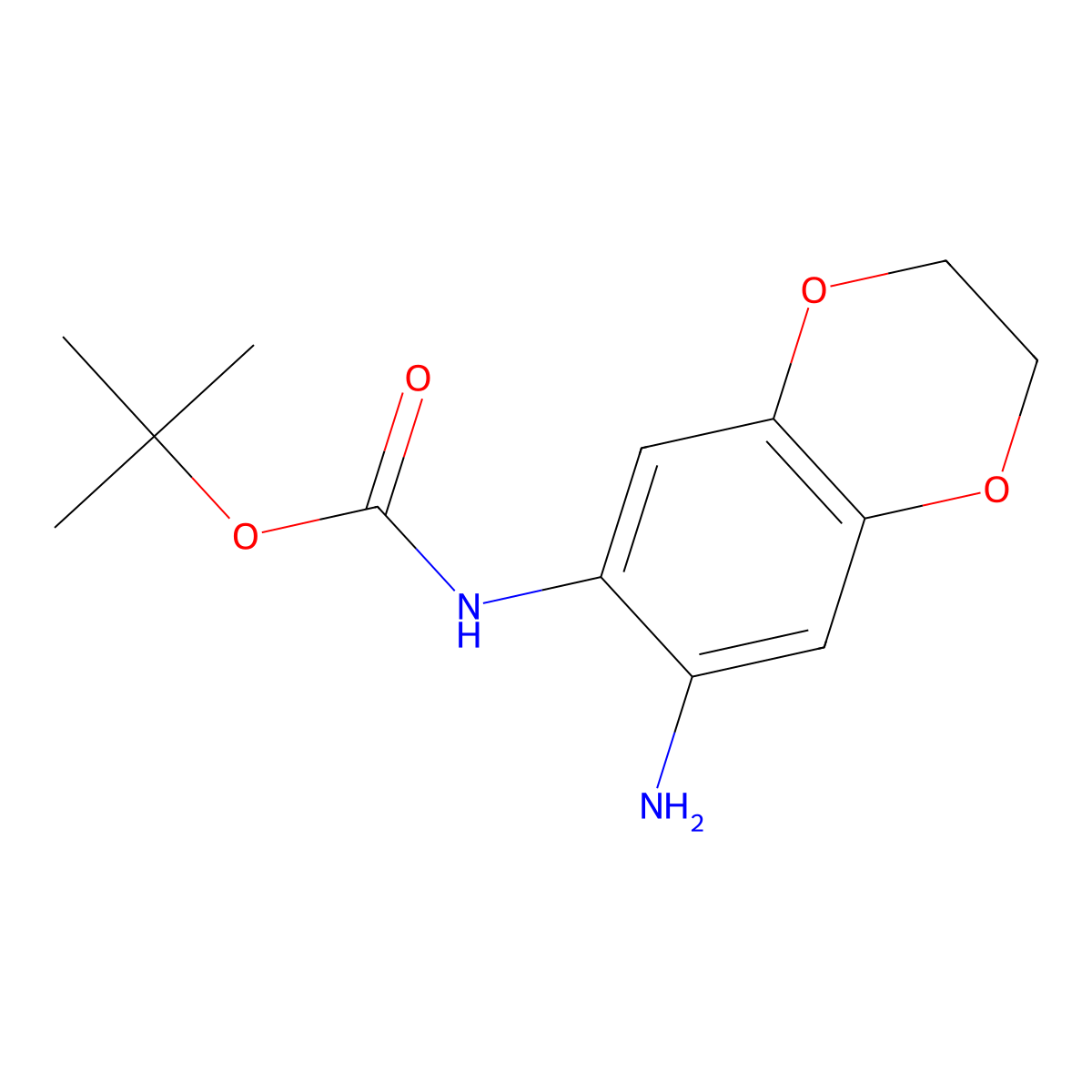 tert-butyl N-(7-amino-2,3-dihydro-1,4-benzodioxin-6-yl)carbamate molecular structure, CAS 1156252-29-7