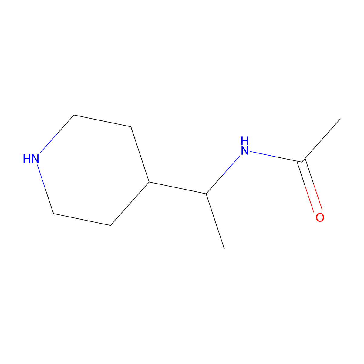 N-[1-(piperidin-4-yl)ethyl]acetamide molecular structure, CAS 1156253-30-3