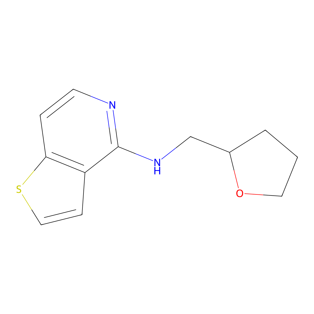 N-[(oxolan-2-yl)methyl]thieno[3,2-c]pyridin-4-amine molecular structure, CAS 1156254-10-2