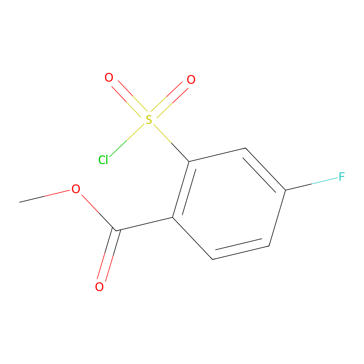 Methyl 2-(chlorosulfonyl)-4-fluorobenzoate molecular structure, CAS 1156254-63-5