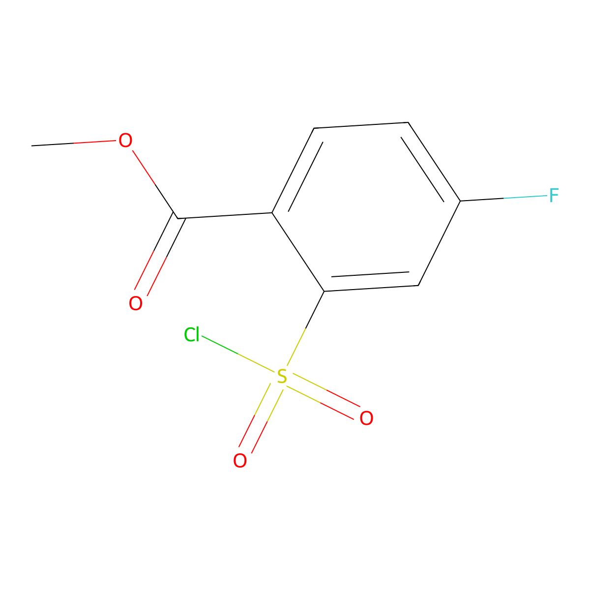 Methyl 2-(chlorosulfonyl)-4-fluorobenzoate molecular structure, CAS 1156254-63-5