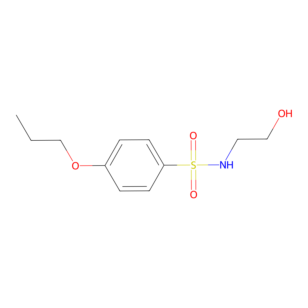 N-(2-hydroxyethyl)-4-propoxybenzenesulfonamide molecular structure, CAS 1156255-03-6