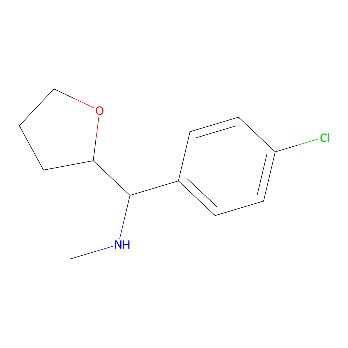 [(4-Chlorophenyl)(oxolan-2-yl)methyl](methyl)amine molecular structure, CAS 1156261-69-6