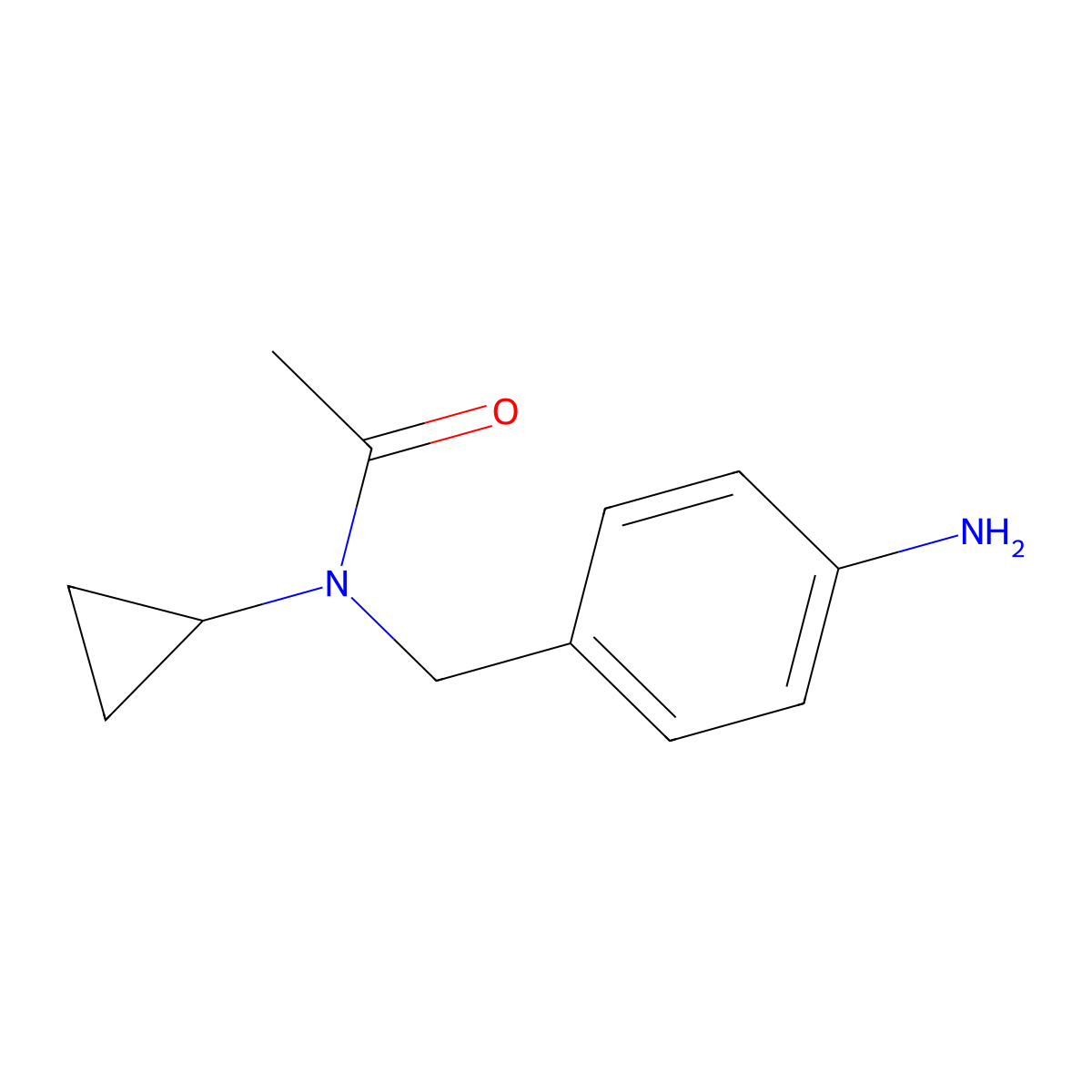 N-[(4-aminophenyl)methyl]-N-cyclopropylacetamide molecular structure, CAS 1156263-78-3