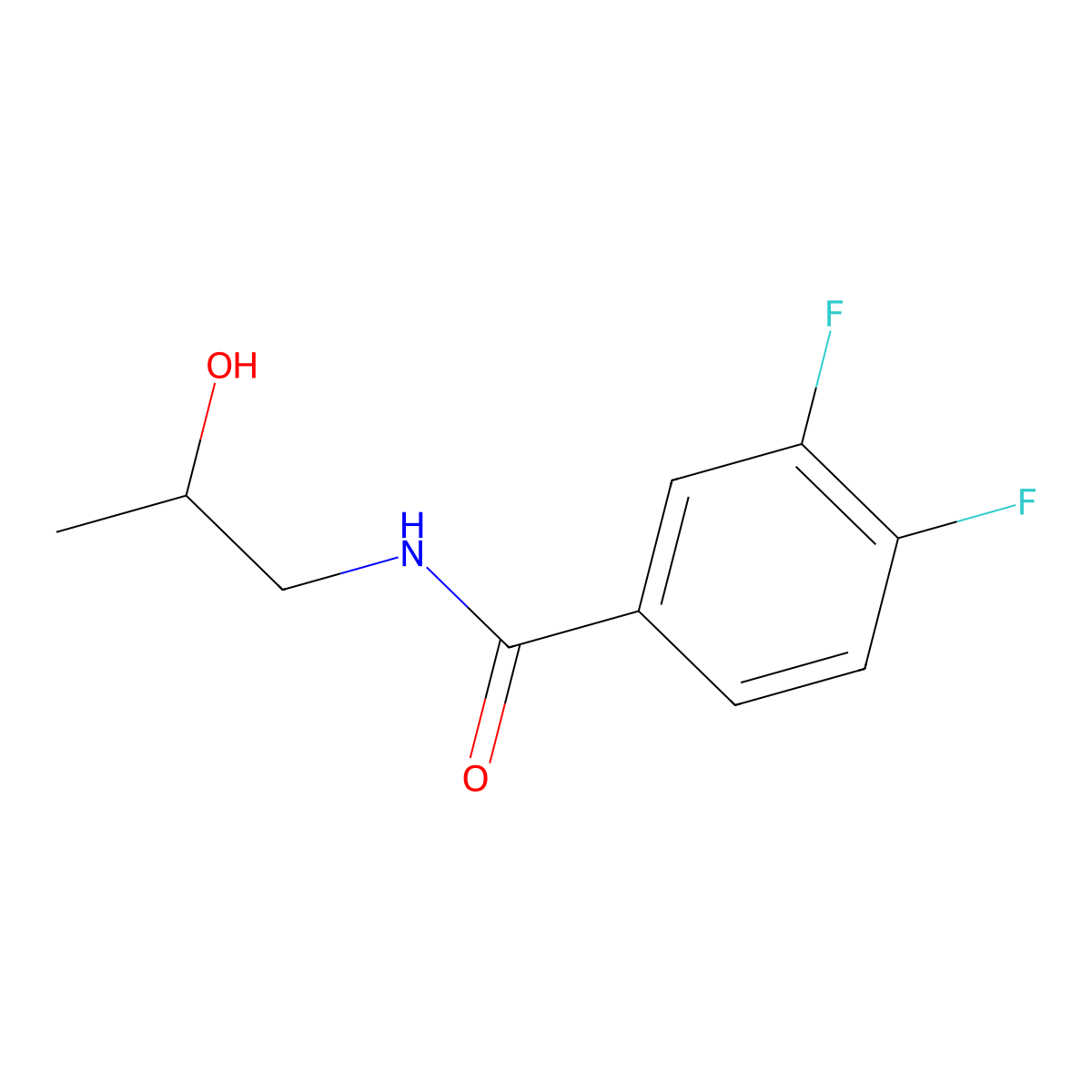 3,4-Difluoro-N-(2-hydroxypropyl)benzamide molecular structure, CAS 1156264-10-6