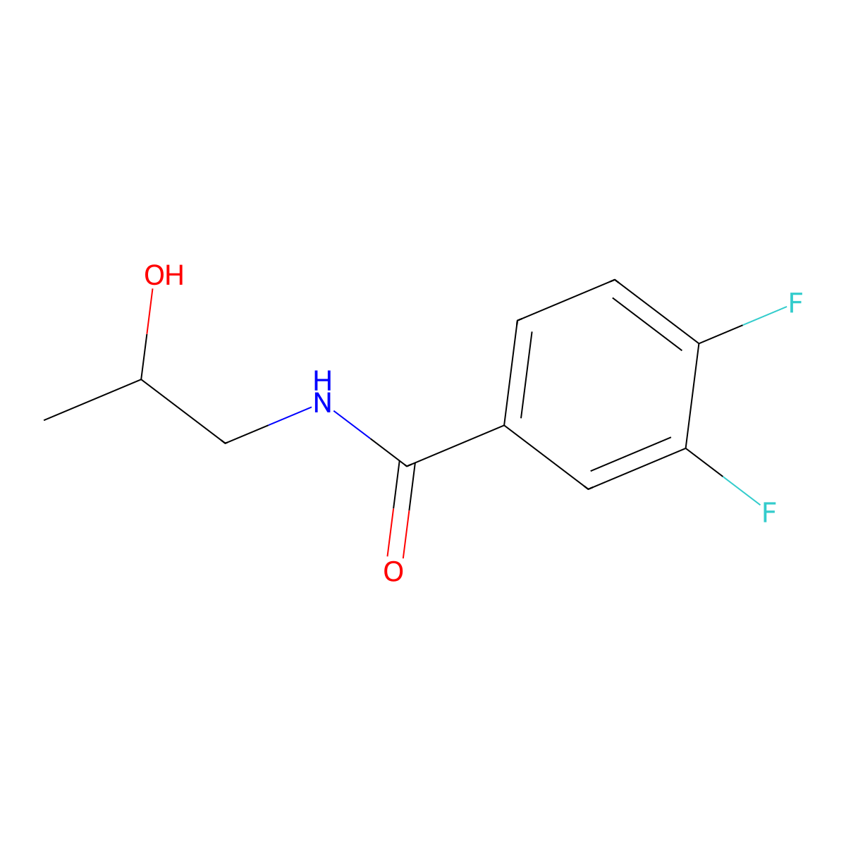 3,4-Difluoro-N-(2-hydroxypropyl)benzamide molecular structure, CAS 1156264-10-6