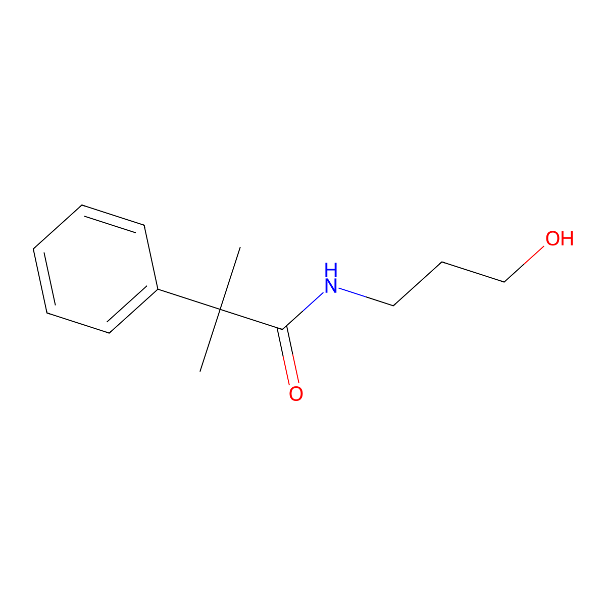 N-(3-hydroxypropyl)-2-methyl-2-phenylpropanamide molecular structure, CAS 1156264-95-7