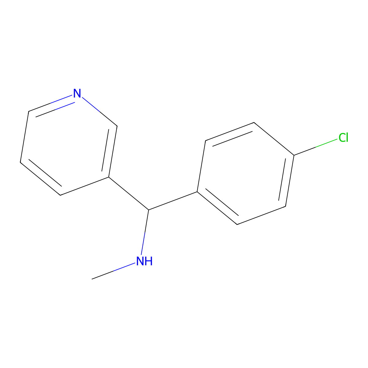 [(4-Chlorophenyl)(pyridin-3-yl)methyl](methyl)amine molecular structure, CAS 1156267-03-6