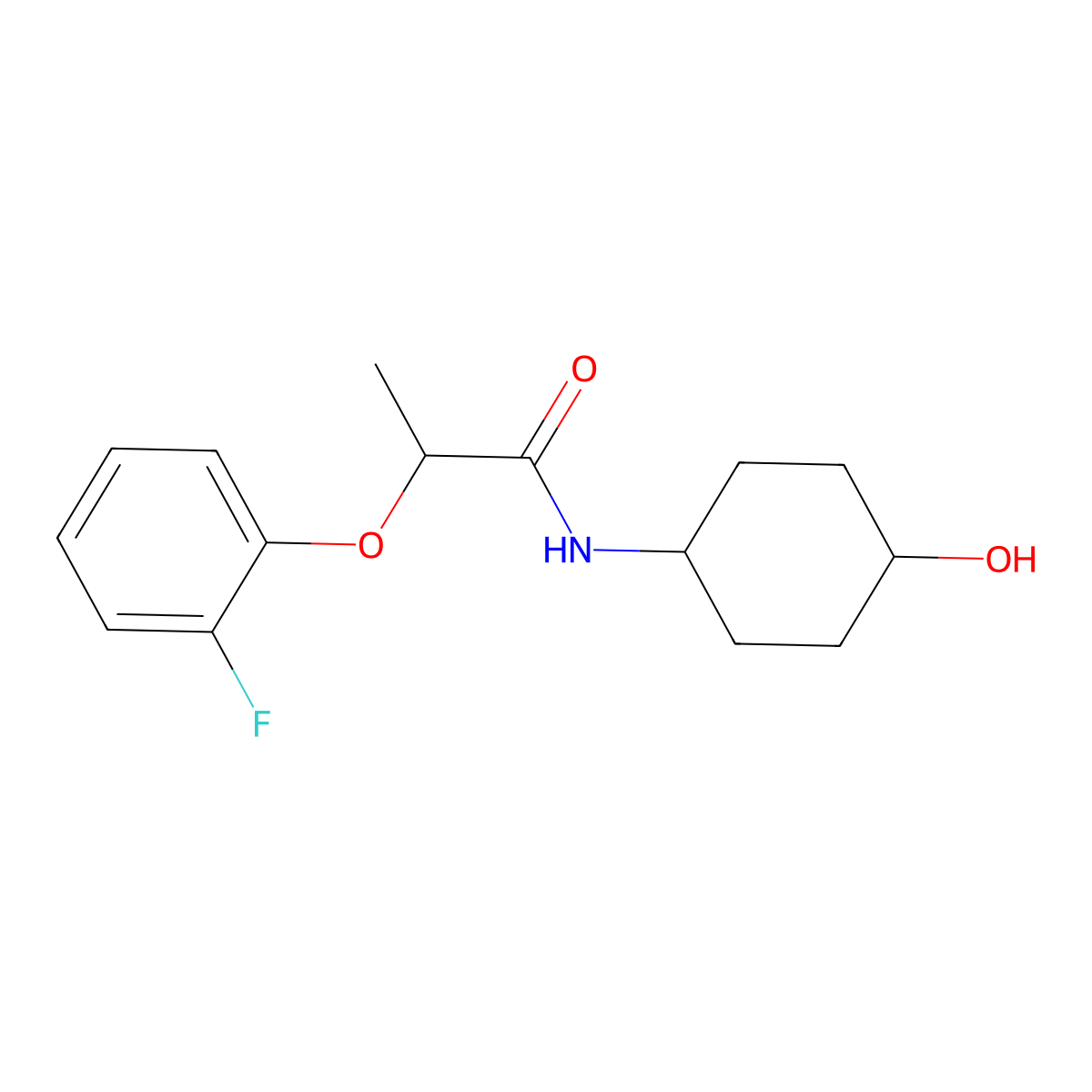 2-(2-fluorophenoxy)-N-(4-hydroxycyclohexyl)propanamide molecular structure, CAS 1156270-35-7