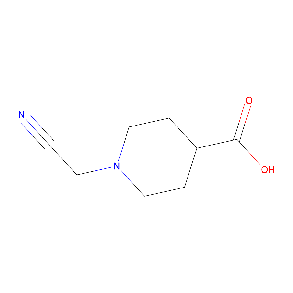 1-(Cyanomethyl)piperidine-4-carboxylic acid molecular structure, CAS 1156271-04-3
