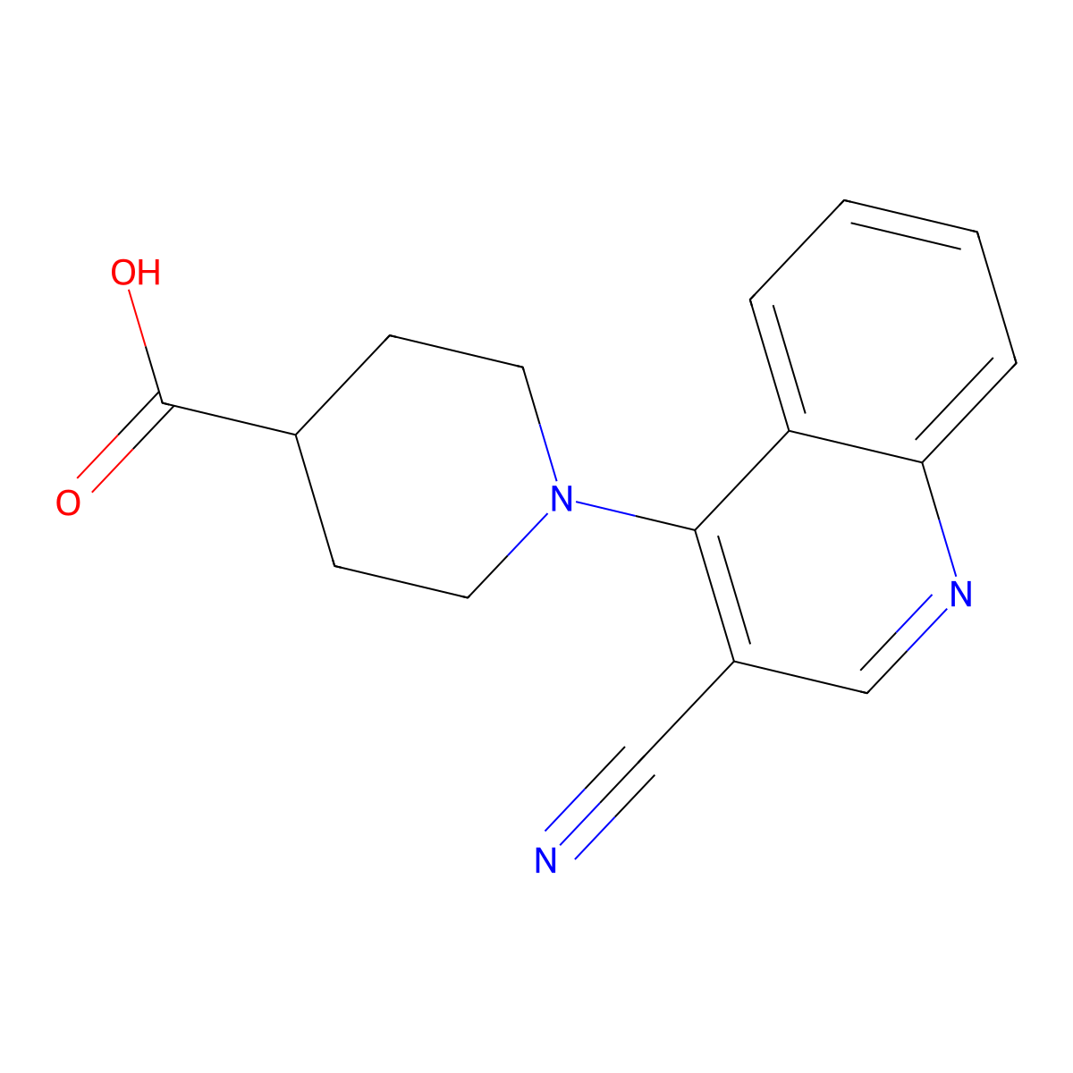 1-(3-Cyanoquinolin-4-yl)piperidine-4-carboxylic acid molecular structure, CAS 1156272-06-8
